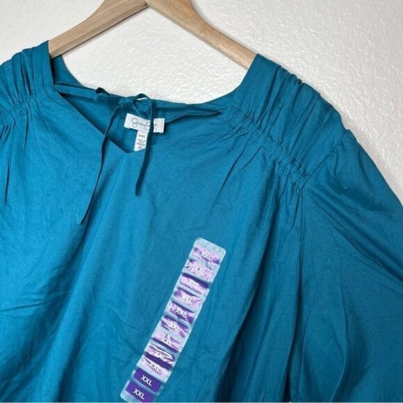 Jessica Simpson blue Leslie boho long sleeve peasant tunic top size XXL - Picture 6 of 12